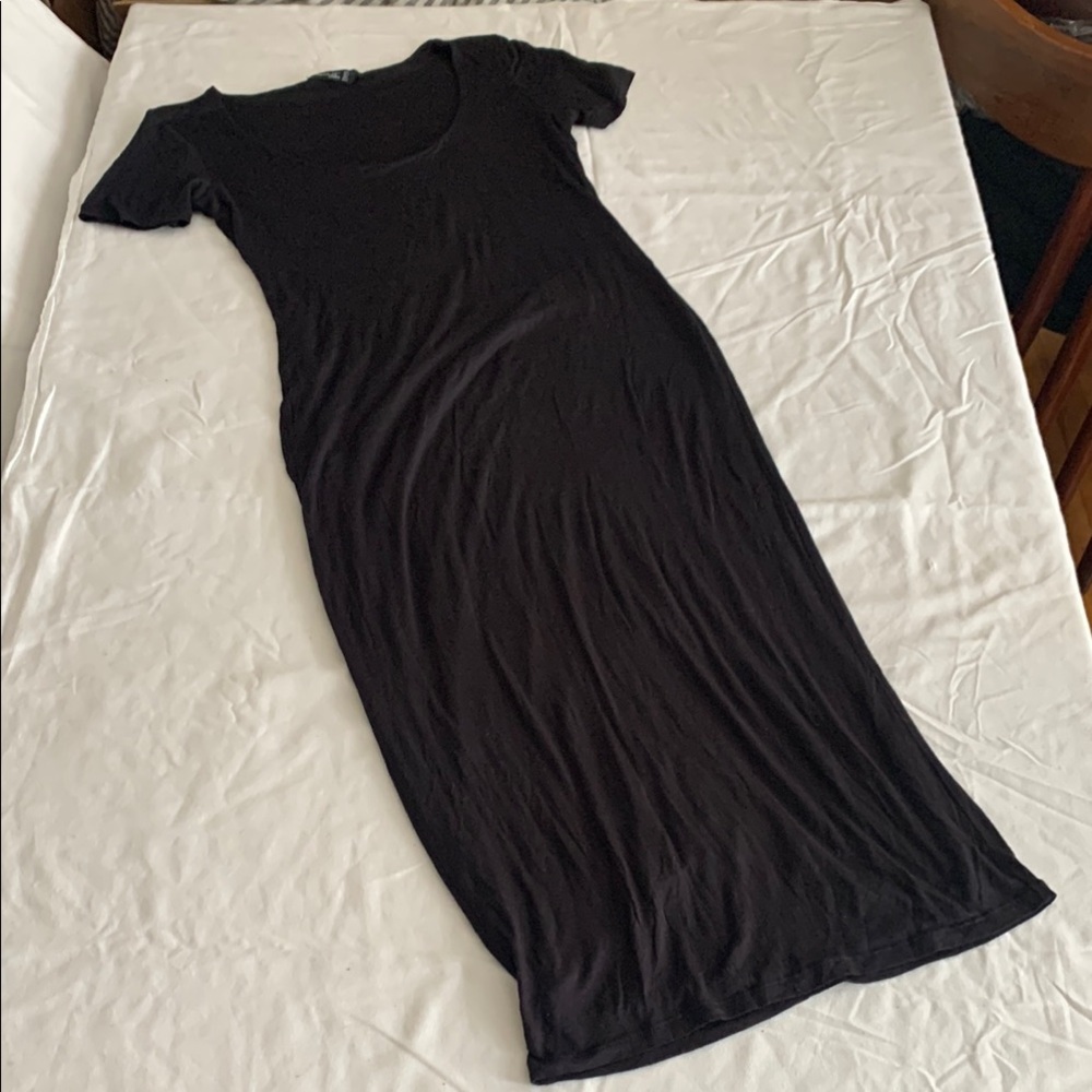 Popular Basics Black Casual Midi Sheath Dress